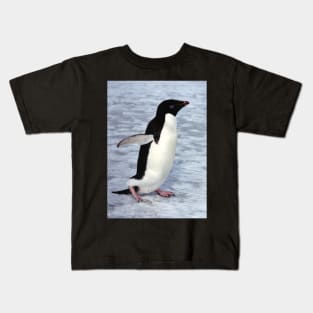 Adelie Penguin Walking on the Fast Ice Kids T-Shirt